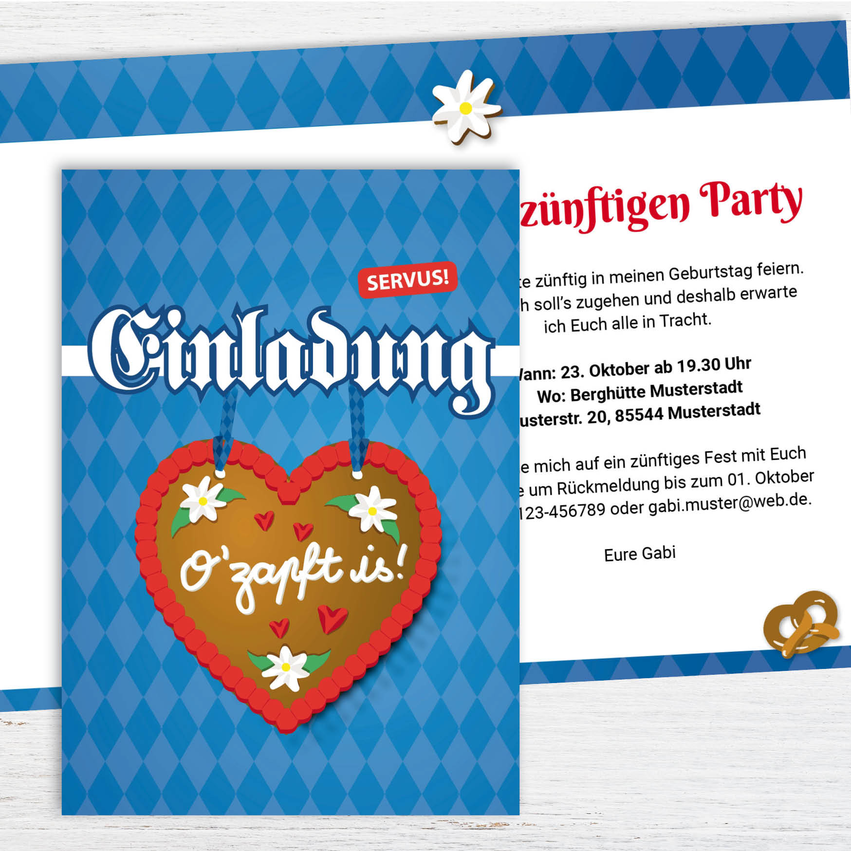 Einladung zur Oktoberfest Party Individuelle Einladung